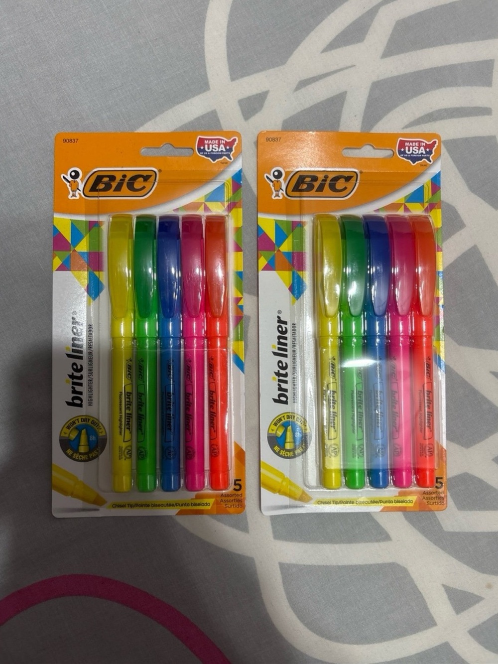 2 Packs of BIC Brite Liner Colorful Highlighters